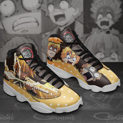 Demon Slayer Shoes Zenitsu Agatsuma J13 Sneakers Cool Funny Face ShoesJD