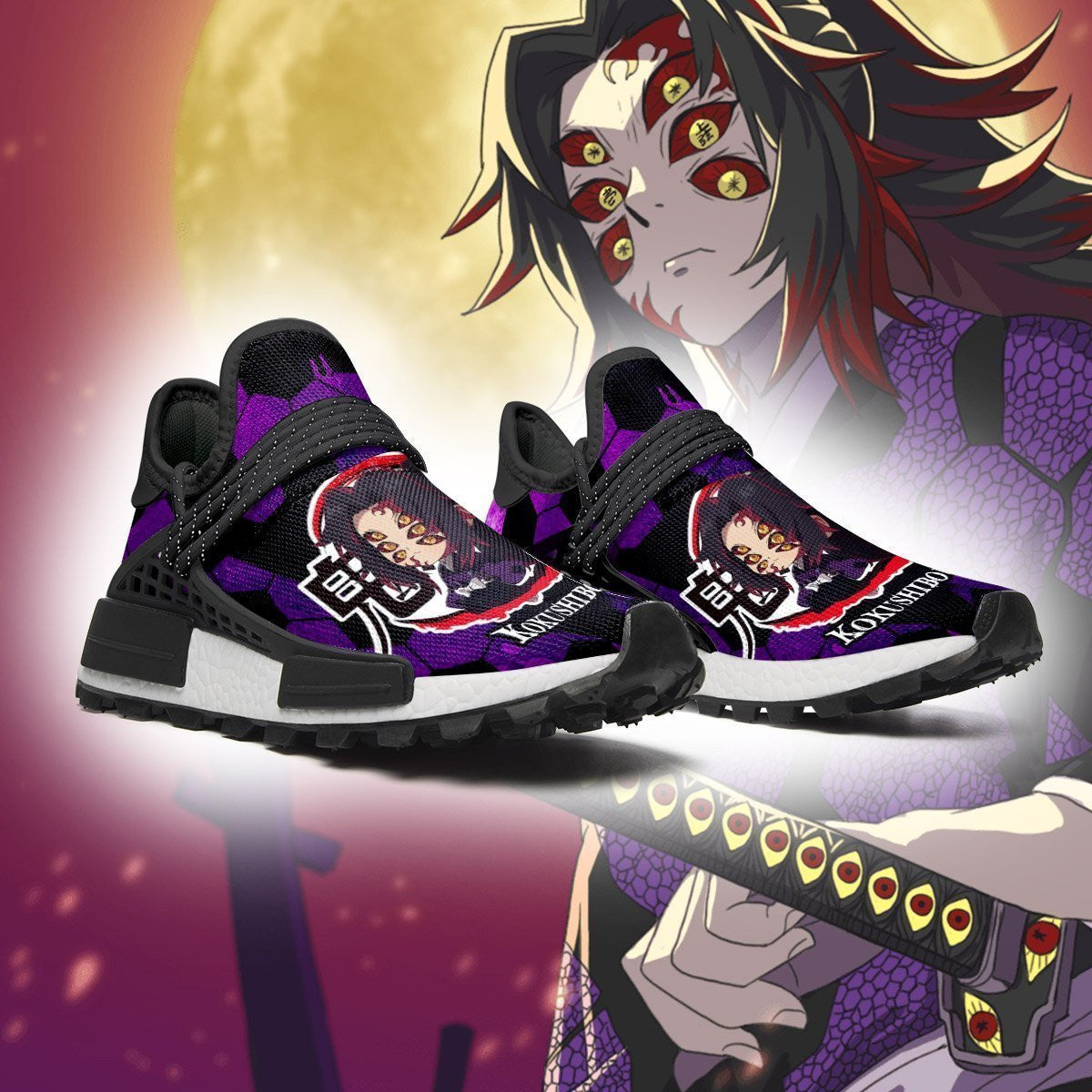 Demon Slayer Shoes Kokushibou Shoes NMD-BL