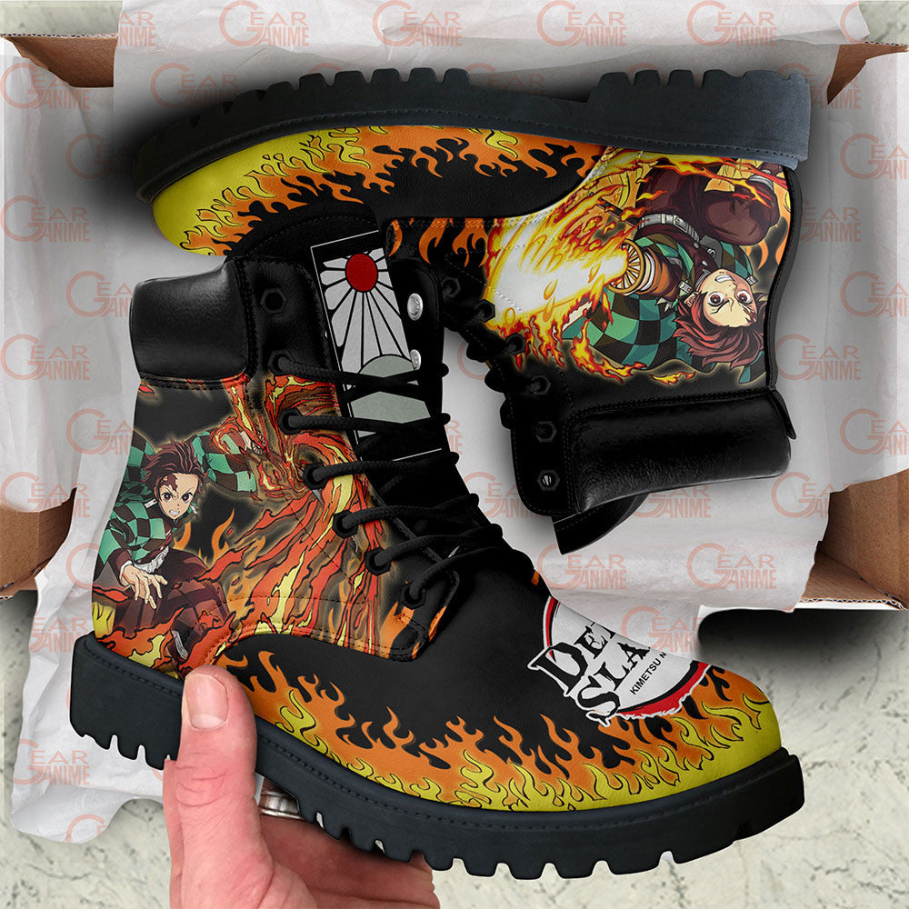 Demon Slayer Shoes Kamado Tanjro Boots Shoes Anime Custom