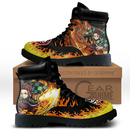 Demon Slayer Shoes Kamado Tanjro Boots Shoes Anime Custom