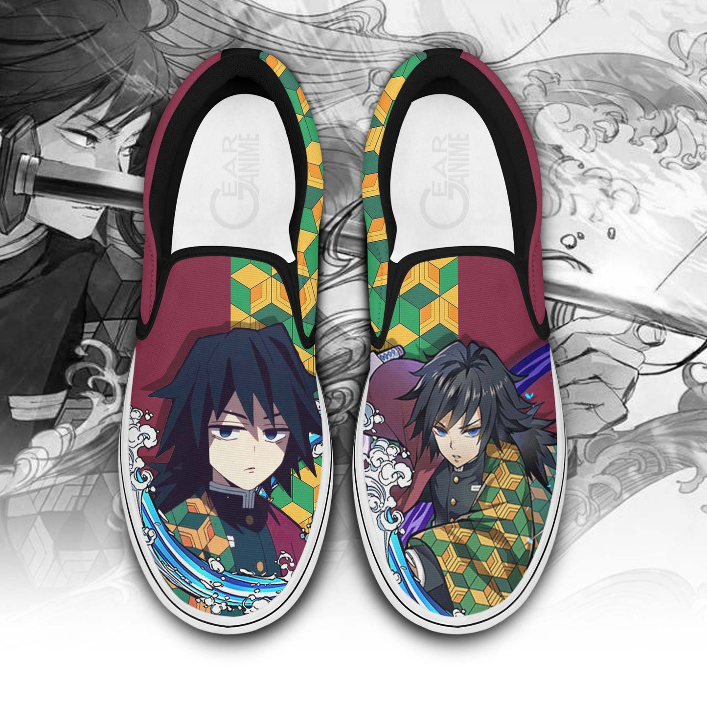 Demon Slayer Shoes Giyuu Slip-On Shoes PT0405