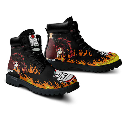 Demon Slayer Shoes Yoriichi Tsugikuni Boots Shoes Anime Custom