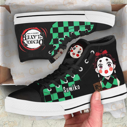 Demon Slayer Shoes Kamado Tanjro Sumiko High Top Shoes Funny Shoes NTT151