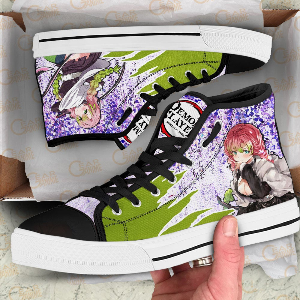 Demon Slayer Shoes Mitsuri Kanroji High Top Shoes Wisteria