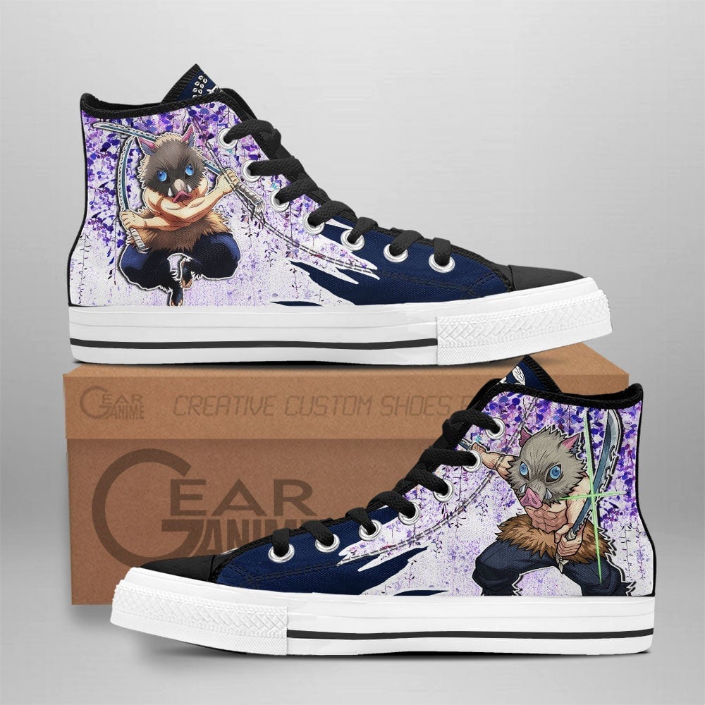 Demon Slayer Shoes Inosuke High Top Shoes Wisteria