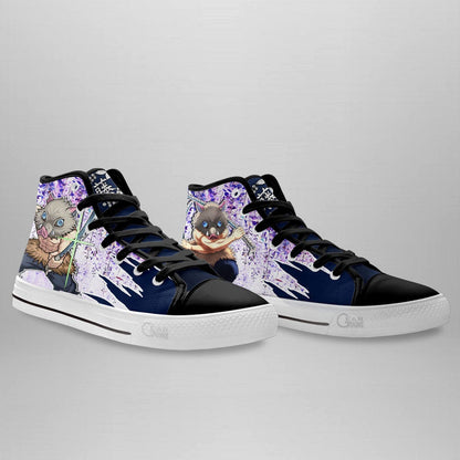 Demon Slayer Shoes Inosuke High Top Shoes Wisteria