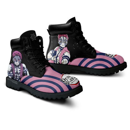 Demon Slayer Shoes Akaza Boots Shoes Anime Custom MV0512