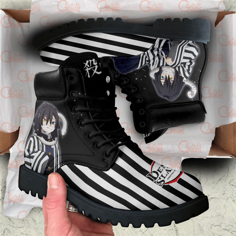 Demon Slayer Shoes Obanai Iguro Boots Shoes Anime Custom MV0512