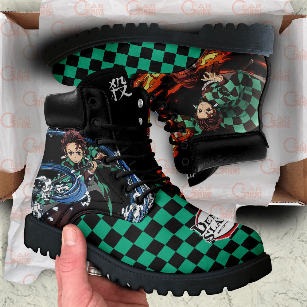 Demon Slayer Shoes Kamado Tanjro Boots Shoes Anime Custom MV0512