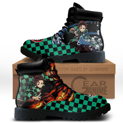 Demon Slayer Shoes Kamado Tanjro Boots Shoes Anime Custom MV0512