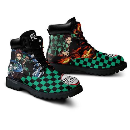 Demon Slayer Shoes Kamado Tanjro Boots Shoes Anime Custom MV0512