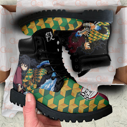 Demon Slayer Shoes Giyu Tomioka Boots Shoes Anime Custom MV0512