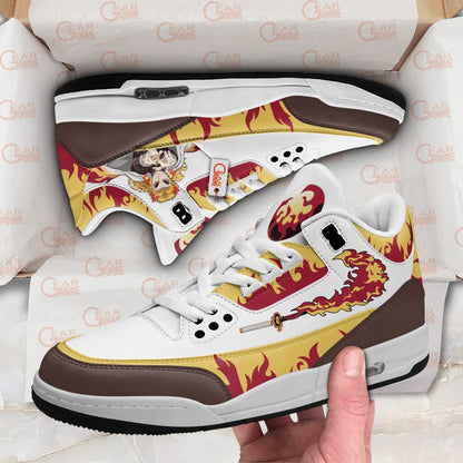 Demon Slayer Shoes Kyojuro J3 Sneakers Custom Anime