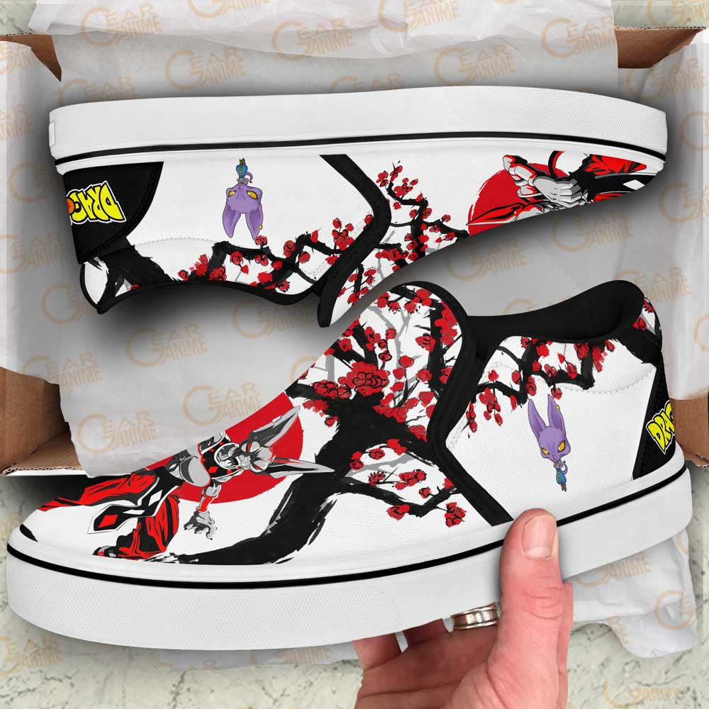 Beerus Slip-On Shoes Canvas Custom Japan Style Anime Dragon Ball Shoes