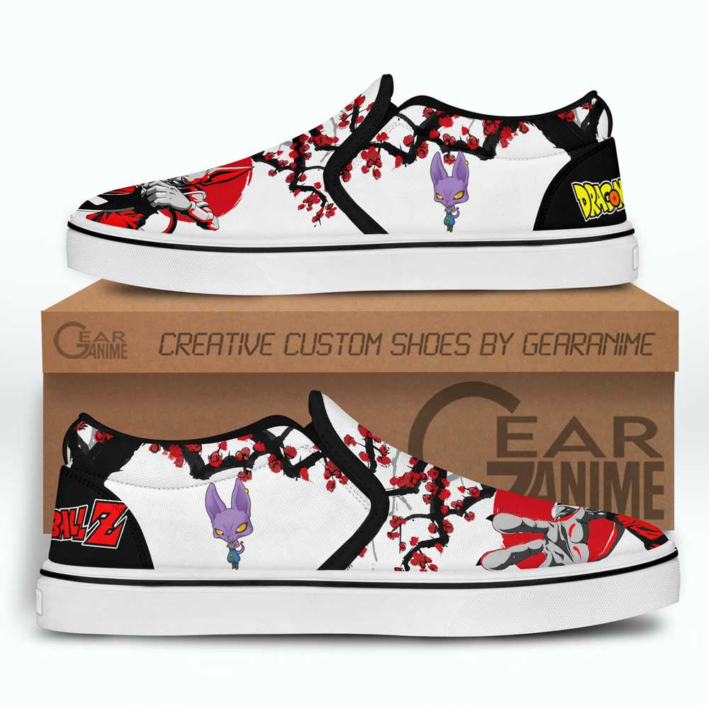 Beerus Slip-On Shoes Canvas Custom Japan Style Anime Dragon Ball Shoes