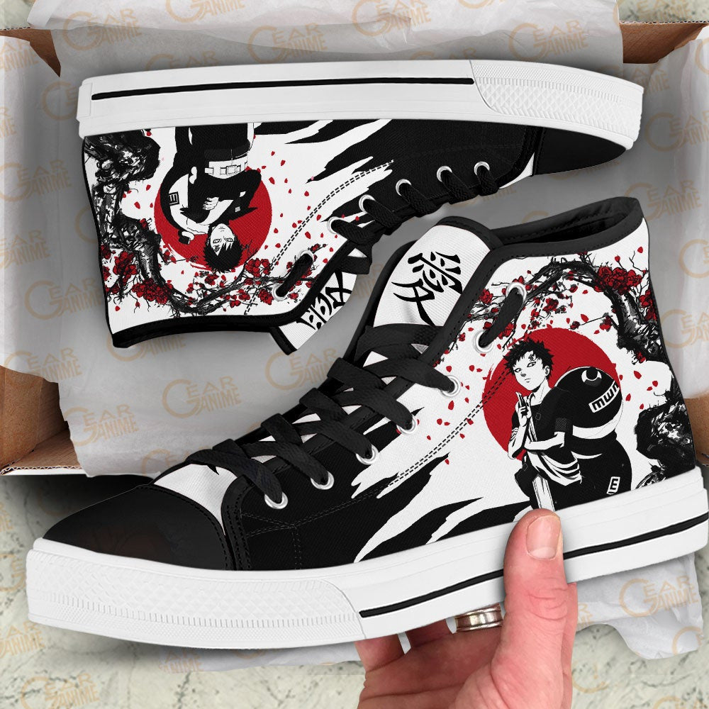 Custom Gaara Anime High Top Sneakers – NRT Japan Style Naruto Shoes