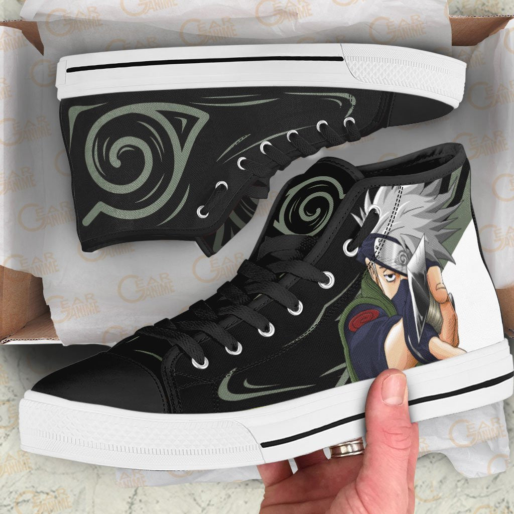 Custom Hatake Kakashi Anime High Top Sneakers – Naruto Shoes for Fans