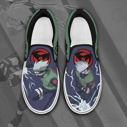 Custom Hatake Kakashi Anime Slip-On Canvas Shoes – Naruto Inspired Custom Footwear