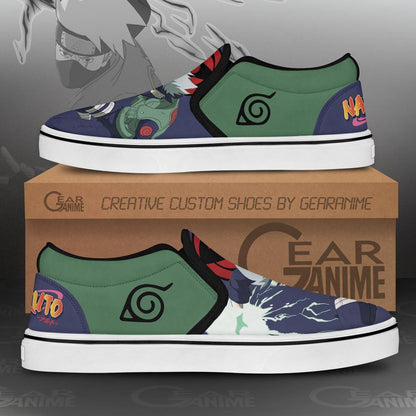 Custom Hatake Kakashi Anime Slip-On Canvas Shoes – Naruto Inspired Custom Footwear