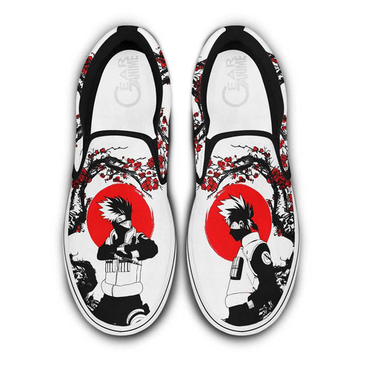 Custom Kakashi Anime Slip-On Canvas Shoes – Japan Style Naruto Footwear