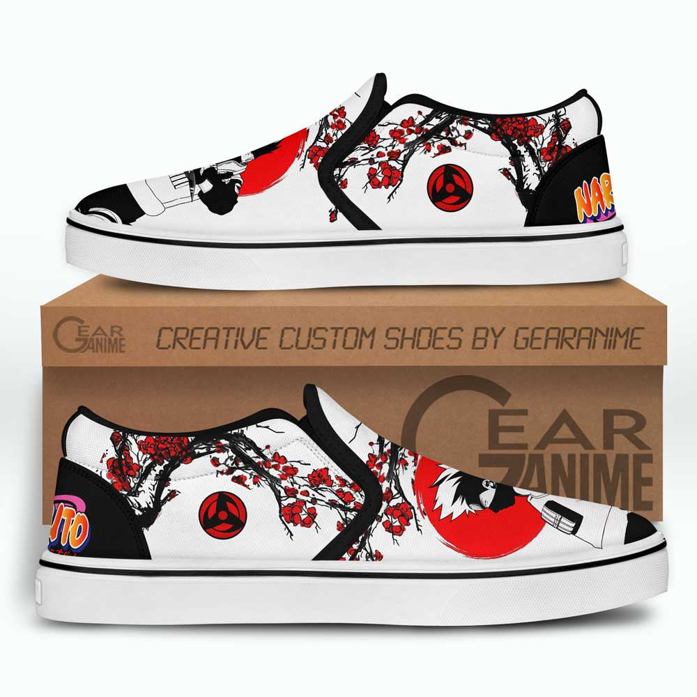 Custom Kakashi Anime Slip-On Canvas Shoes – Japan Style Naruto Footwear