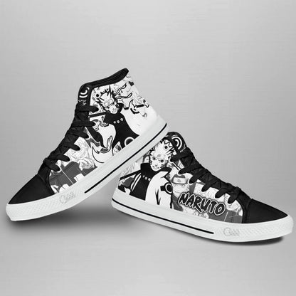 Custom Naruto Anime High Top Shoes – Nrt Uzumaki Bijuu Manga Sneakers