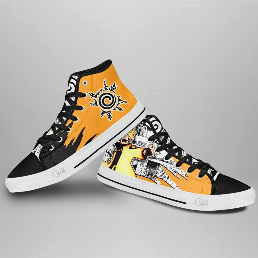 Custom Naruto Anime High Top Shoes – Nrt Uzumaki Bijuu Mode Manga Mix Design