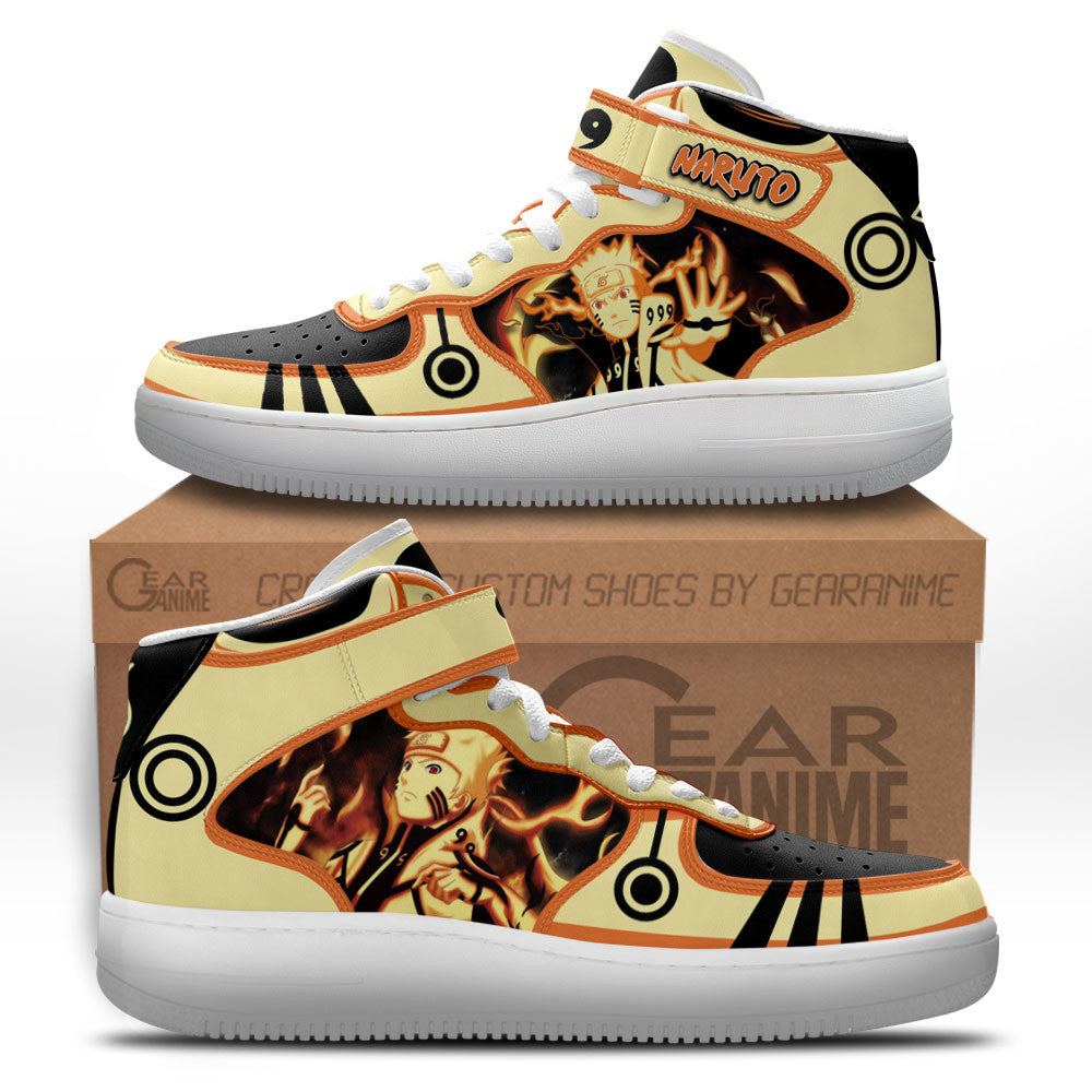 Custom Naruto Anime Shoes – Nrt Uzumaki Bijuu Mode Sneakers Air Mid Footwear