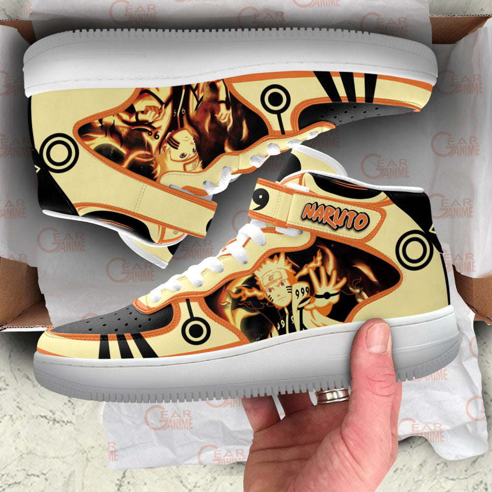 Custom Naruto Anime Shoes – Nrt Uzumaki Bijuu Mode Sneakers Air Mid Footwear