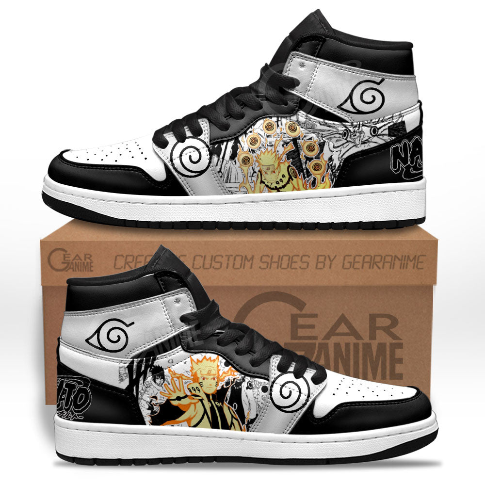 Custom Naruto Anime Shoes – Nrt Uzumaki Bijuu Sneakers with Manga Mix Design