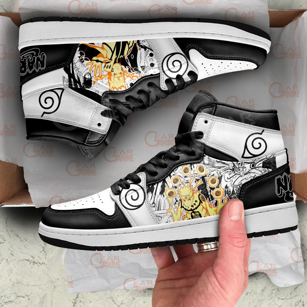 Custom Naruto Anime Shoes – Nrt Uzumaki Bijuu Sneakers with Manga Mix Design