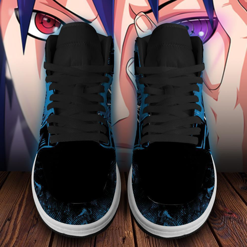 Custom Sasuke Anime Sneakers with Rinegan Eye Design