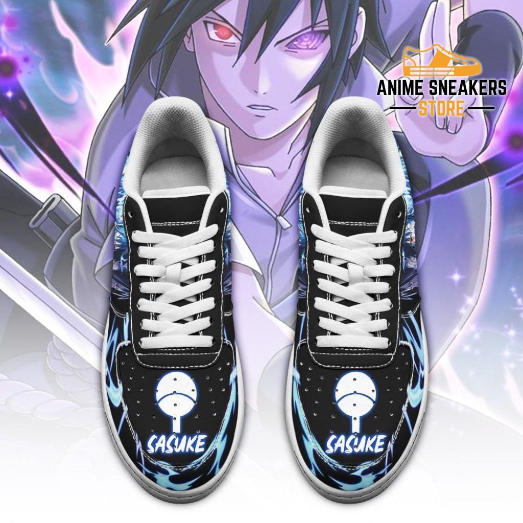 Custom Sasuke Uchiha Anime Leather Sneakers – Naruto Shoes for Fans