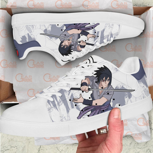 Custom Sasuke Uchiha Anime Skate Sneakers – Naruto NRT Shoes