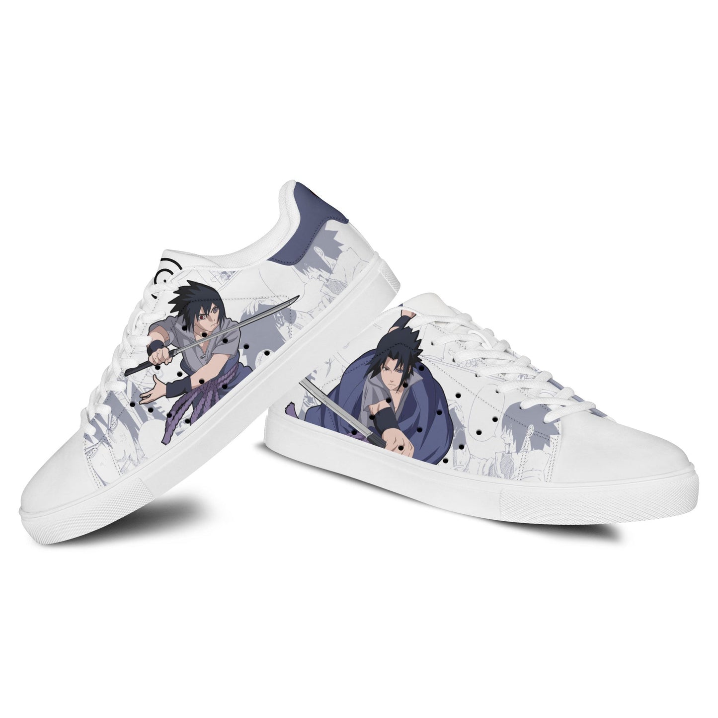 Custom Sasuke Uchiha Anime Skate Sneakers – Naruto NRT Shoes