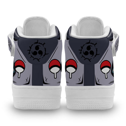 Custom Sasuke Uchiha Anime Sneakers – Naruto Air Mid Shoes