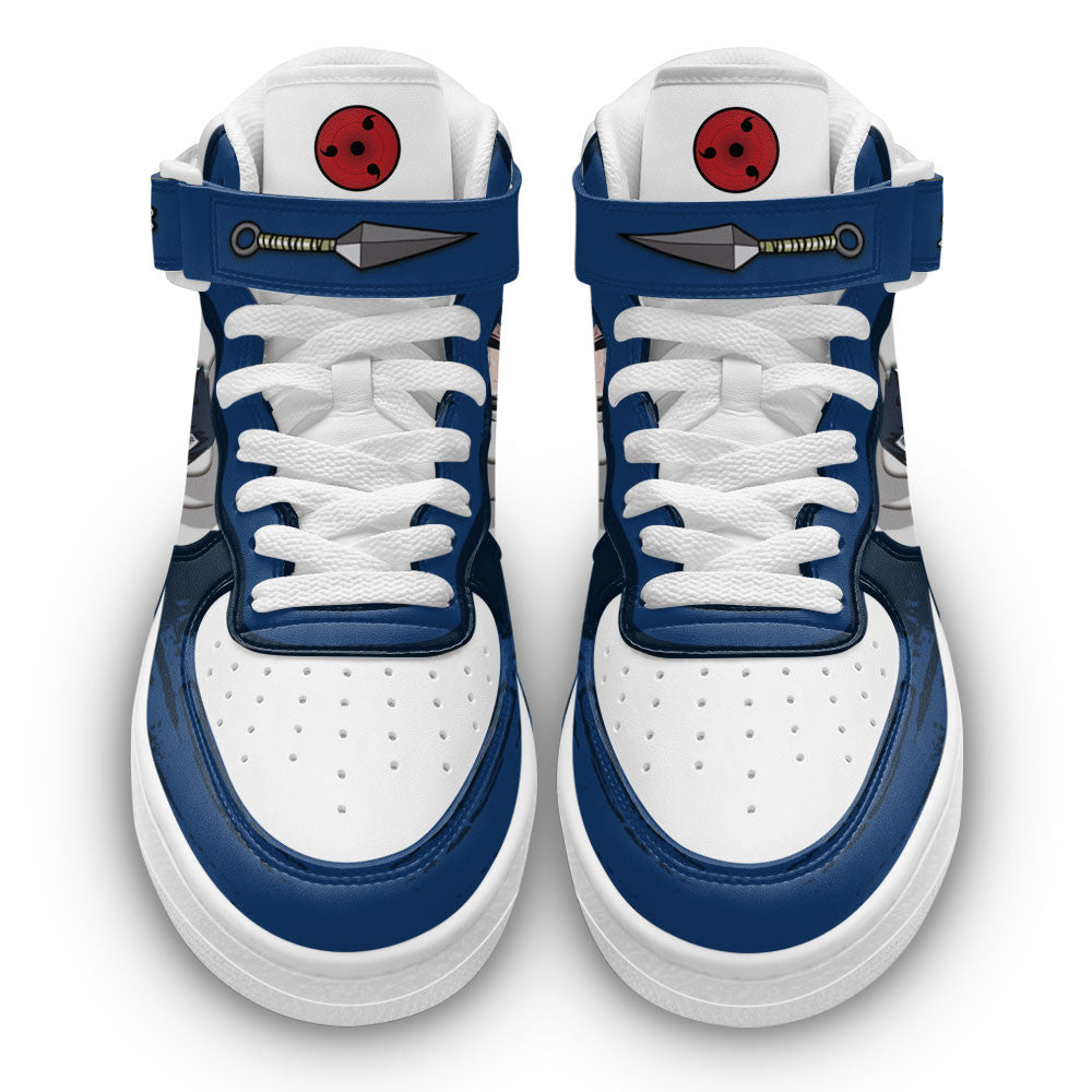 Custom Sasuke Uchiha Anime Sneakers – Naruto Air Mid Shoes for Fans