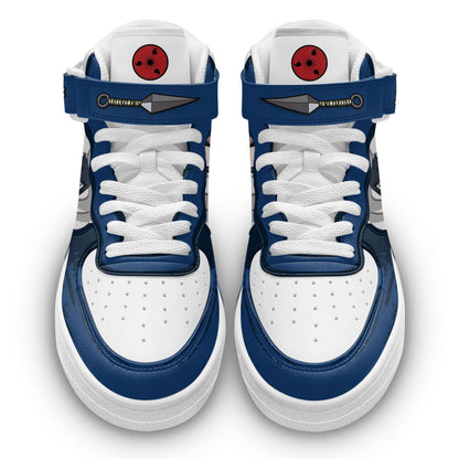 Custom Sasuke Uchiha Anime Sneakers – Naruto Air Mid Shoes for Fans