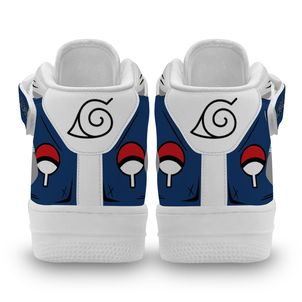 Custom Sasuke Uchiha Anime Sneakers – Naruto Air Mid Shoes for Fans