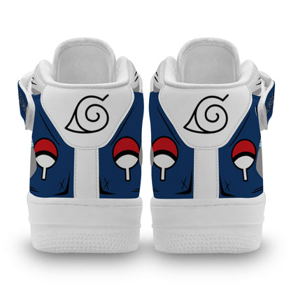 Custom Sasuke Uchiha Anime Sneakers – Naruto Air Mid Shoes for Fans