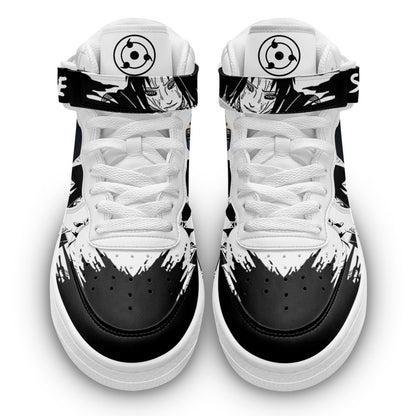 Custom Sasuke Uchiha Anime Sneakers – Naruto Manga Air Mid Shoes Mix