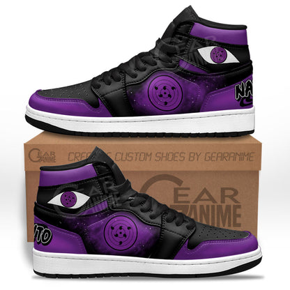 Custom Sasuke Uchiha Rinnegan Anime Sneakers – Naruto Dojutsu Shoes NRT Design