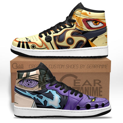 Custom Sasuke and Naruto Anime Sneakers with Unique Eye and Skill Designs – Naruto Shoes