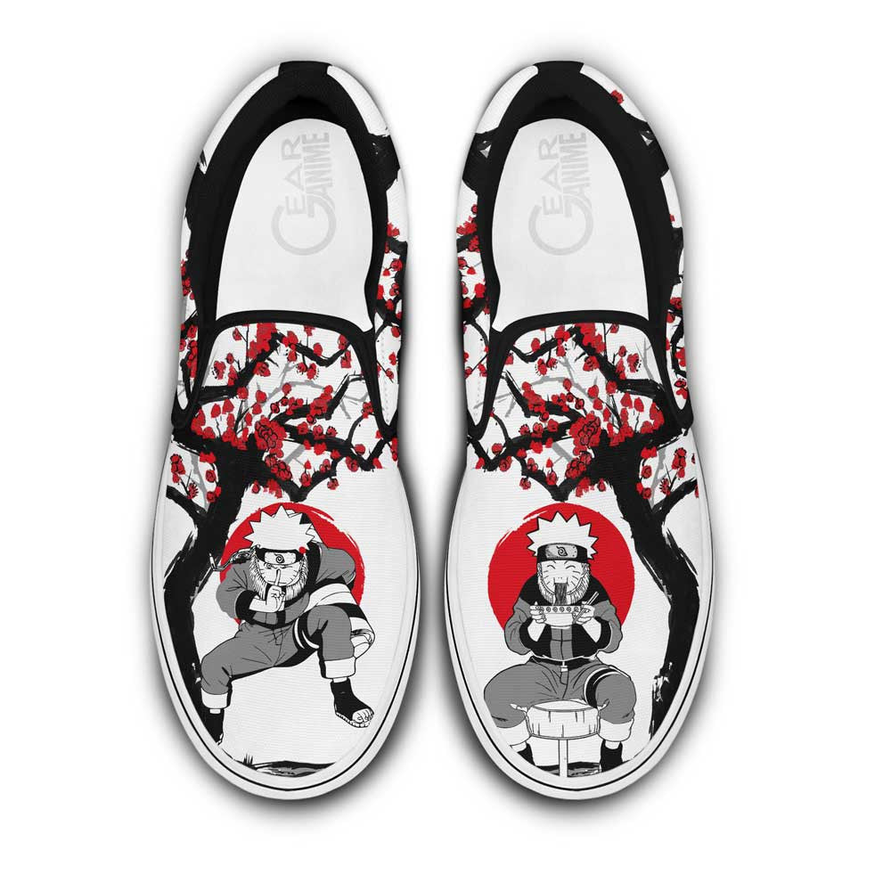 Custom Uzumaki Anime Slip-On Canvas Shoes – Japan Style Naruto Footwear