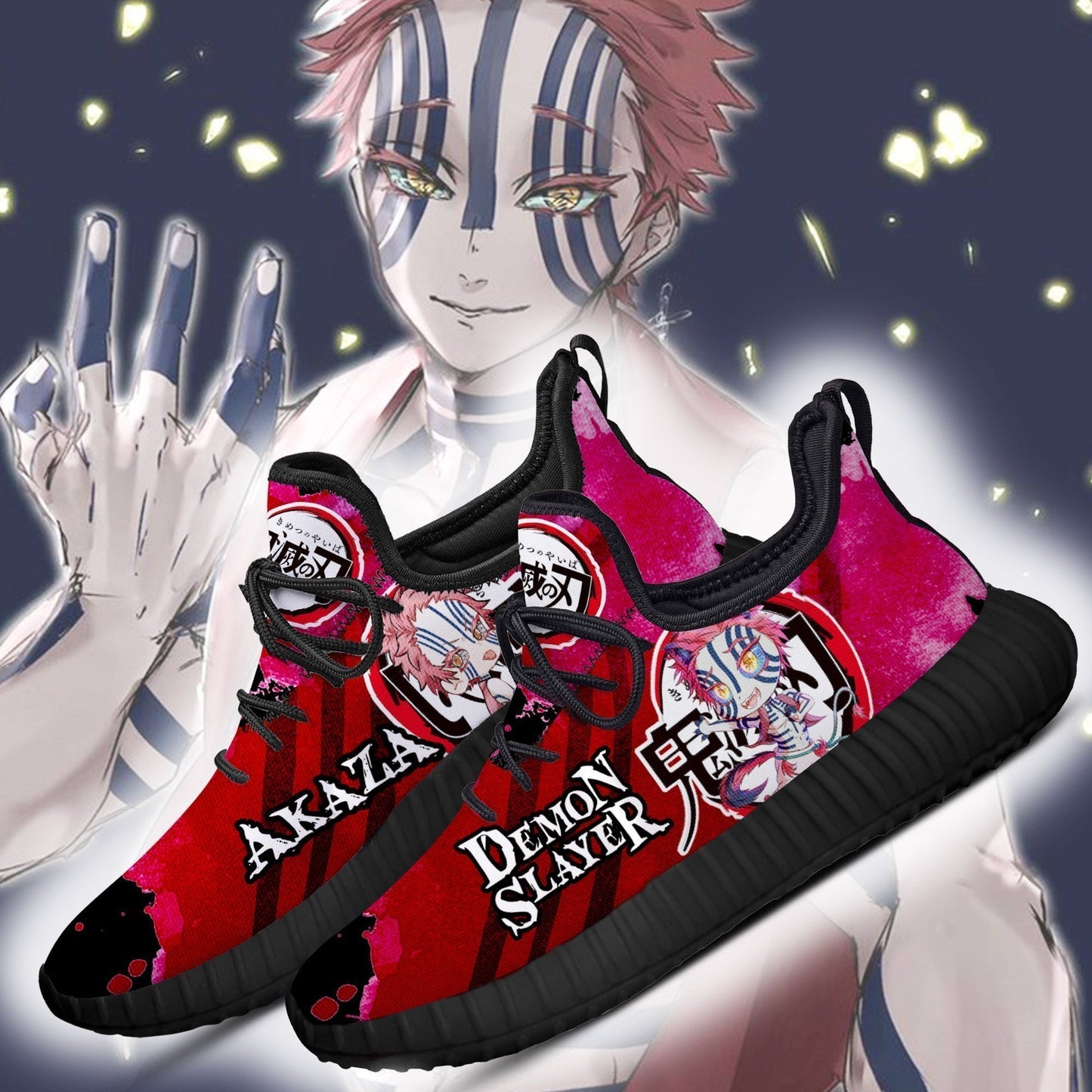 Demon Akaza Reze Shoes Anime Sneakers Fan Gift Idea