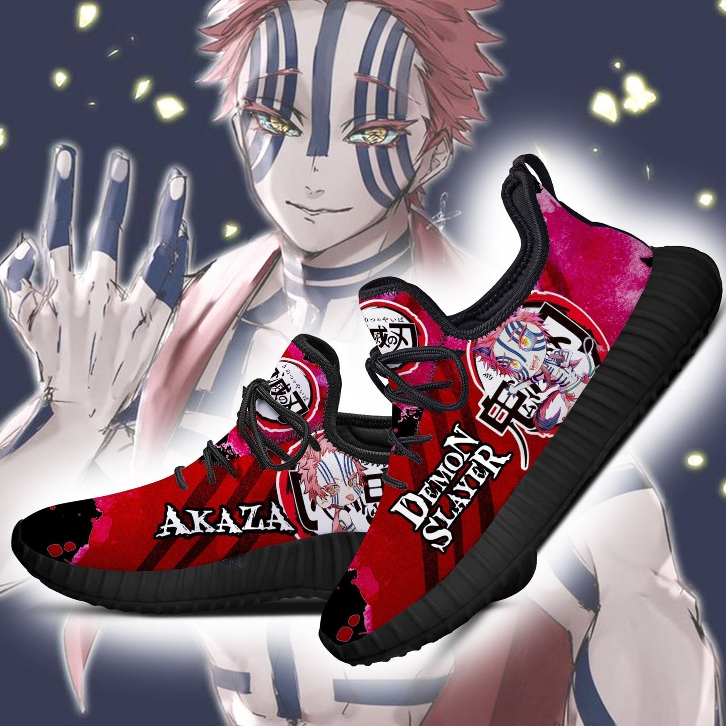 Demon Akaza Reze Shoes Anime Sneakers Fan Gift Idea