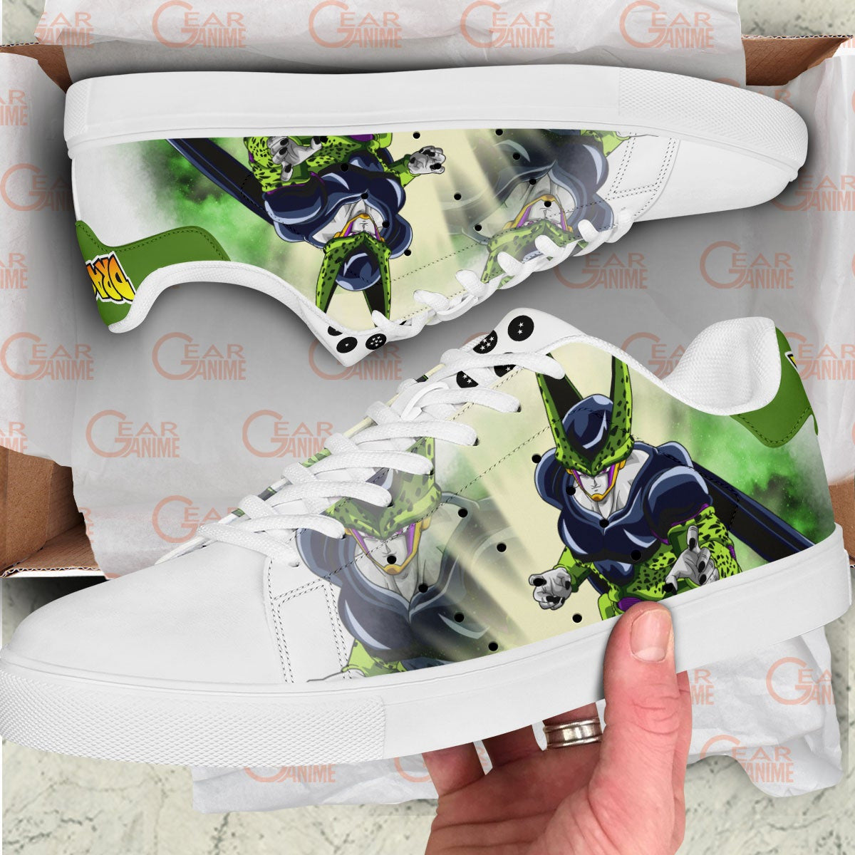 Dragon Ball Cell Skate Sneakers Custom Anime Shoes