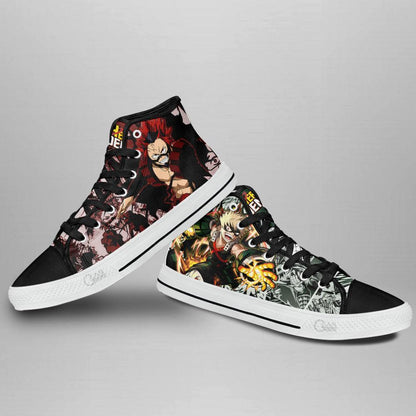 Ejiro and Bakugo High Top Shoes Custom Anime Sneakers