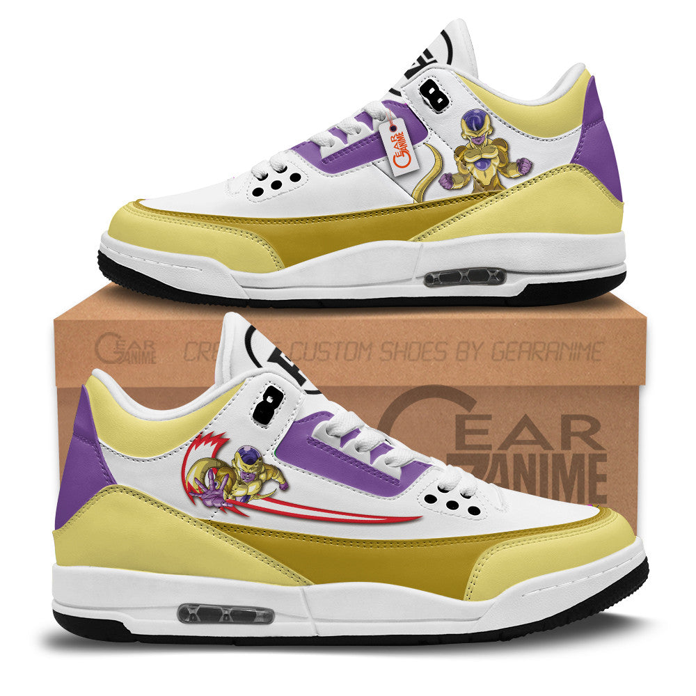 Frieza Gold Sneakers Air Mid Custom Dragon Ball Anime Shoes