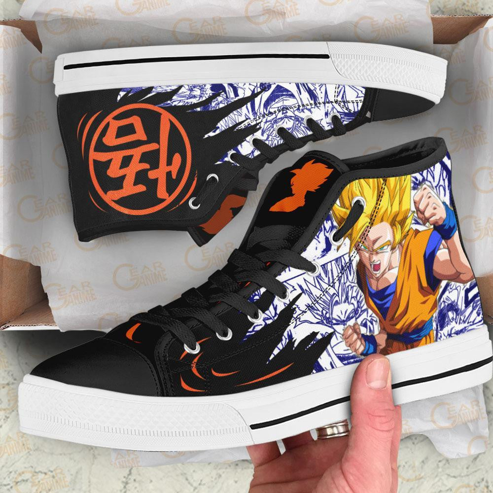 Goku Super Saiyan High Top Shoes Custom Manga Anime Dragon Ball Sneakers